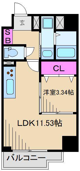 URBANAGE新横浜(1LDK/7階)の間取り写真