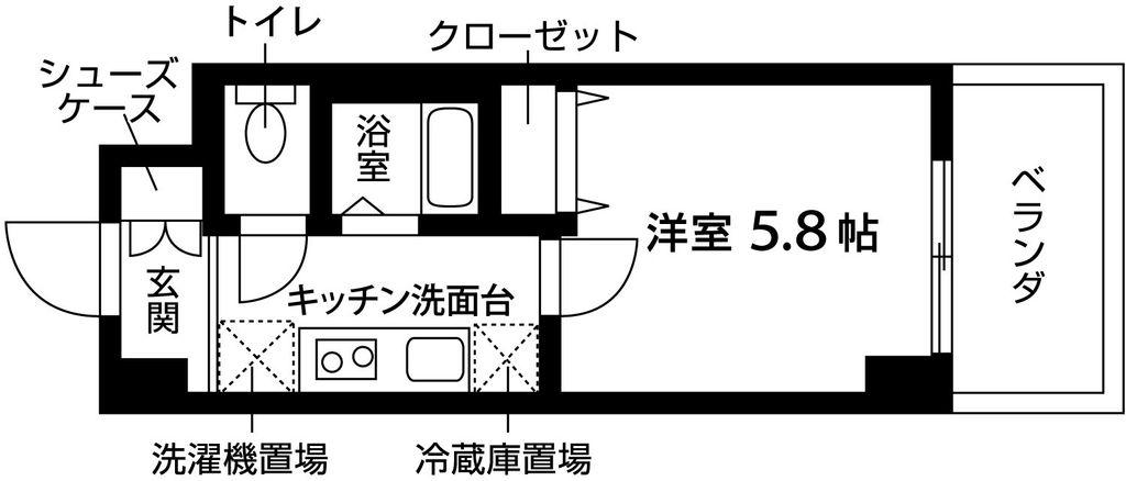 STARSHIP南茨木II(ワンルーム/3階)の間取り写真