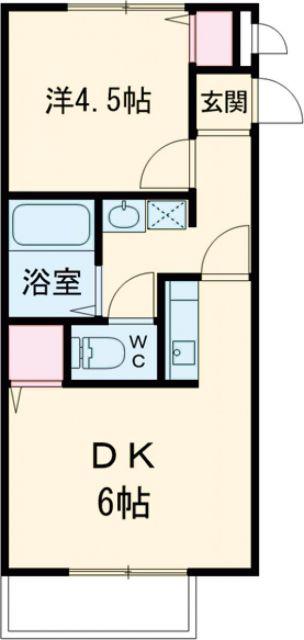 サンライフ・アイA棟(2K/2階)の間取り写真