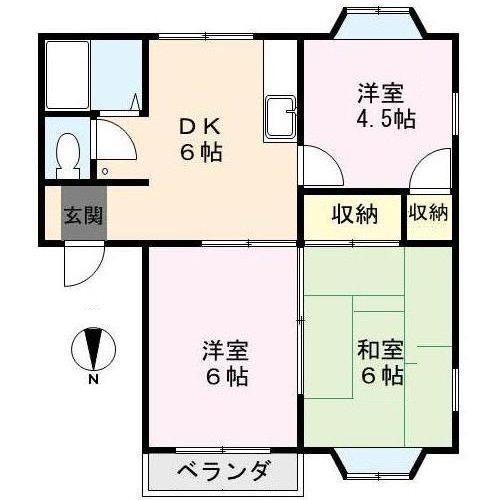 コートイノウエ(3DK/1階)の間取り写真