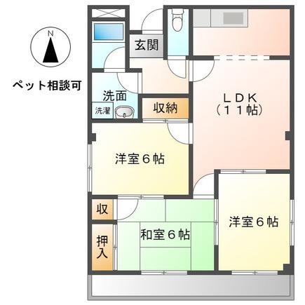 ヨーロピアンタキセイII(3LDK/3階)の間取り写真