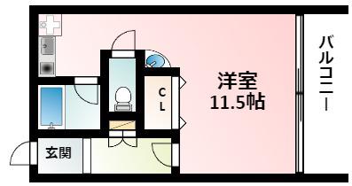 HS FLATS(ワンルーム/3階)の間取り写真