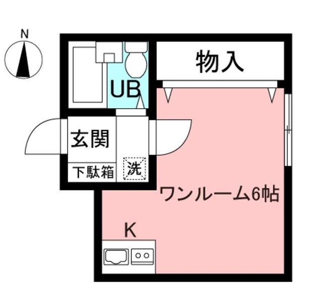 パティオ武蔵野(ワンルーム/3階)の間取り写真