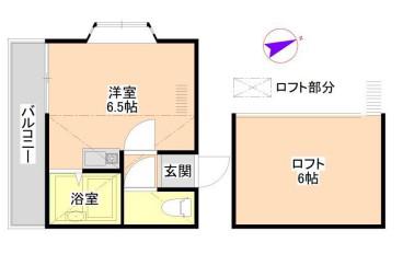 シリウス中町(ワンルーム/2階)の間取り写真