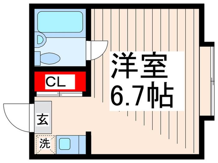 パークサイドハウス(ワンルーム/2階)の間取り写真