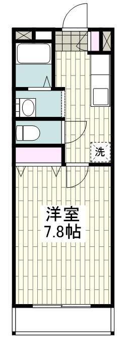 サンクシャンブル(1K/1階)の間取り写真