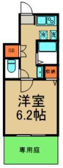 LA BRILLERラブリエ(1K/1階)の間取り写真