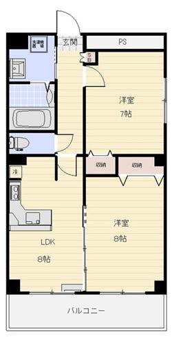 ルネ蔵前(2DK/6階)の間取り写真
