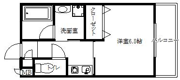 マイコート六甲Ⅰ(1K/3階)の間取り写真