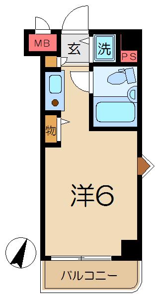 アーバンフォレスト上永谷(ワンルーム/2階)の間取り写真