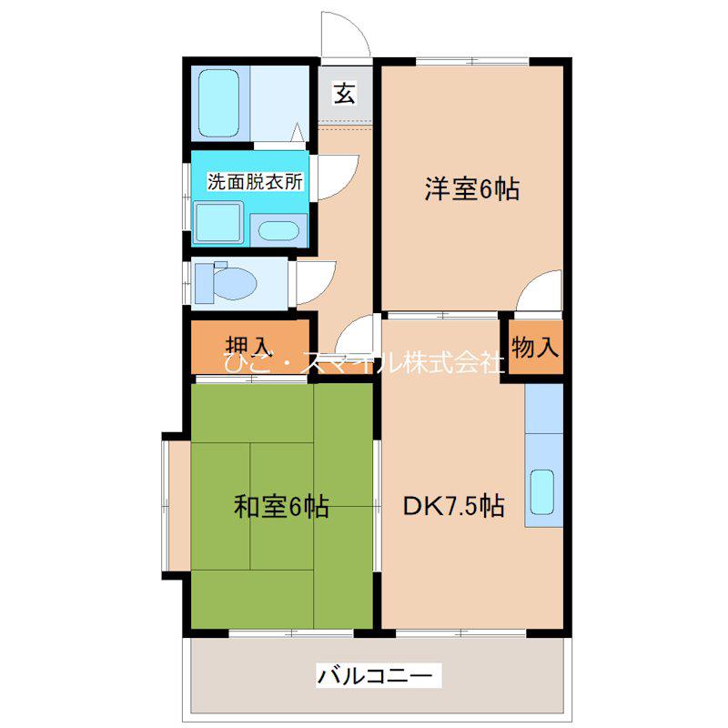 深川ハイツ(2DK/1階)の間取り写真