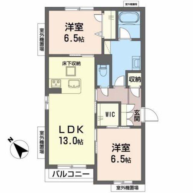 シャーメゾン グランベラノ(2LDK/1階)の間取り写真
