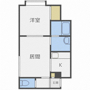 プレステージ23(1DK/2階)の間取り写真