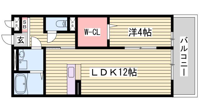 フィグガーデン(1LDK/1階)の間取り写真