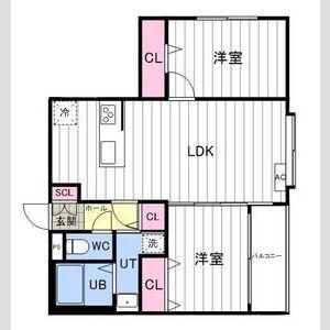 アルファスクエア南1西18(2LDK/8階)の間取り写真