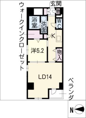 ブレドール丸の内(2K/5階)の間取り写真