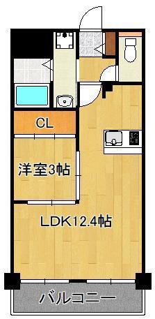 門司ポロニア(1LDK/7階)の間取り写真