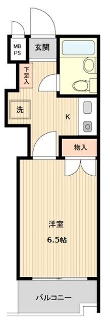 朝日プラザ相模大野(1K/4階)の間取り写真