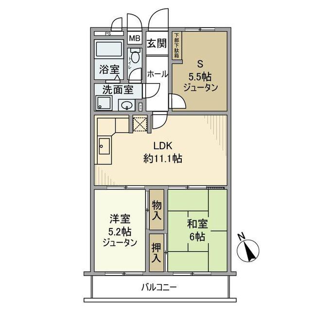 ファミネスサガミ野(3LDK/1階)の間取り写真