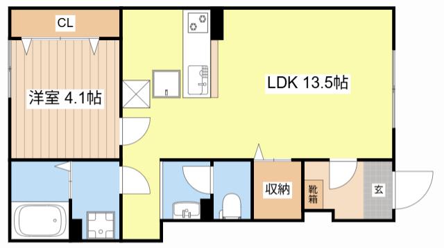 CHOUETTE(1LDK/1階)の間取り写真