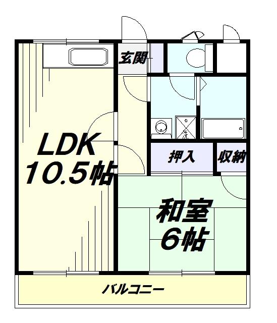 東所沢グリーンハイツ1号棟(1LDK/1階)の間取り写真