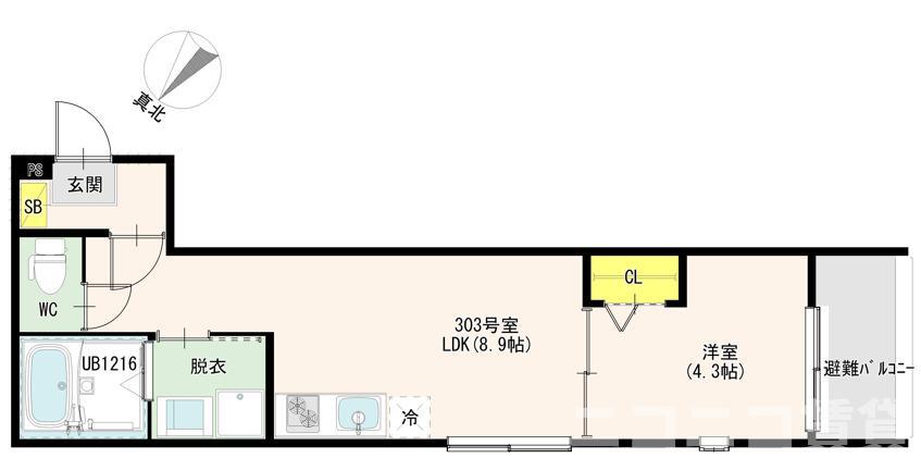 LUMIERE TERRACE MIZUE(1LDK/3階)の間取り写真