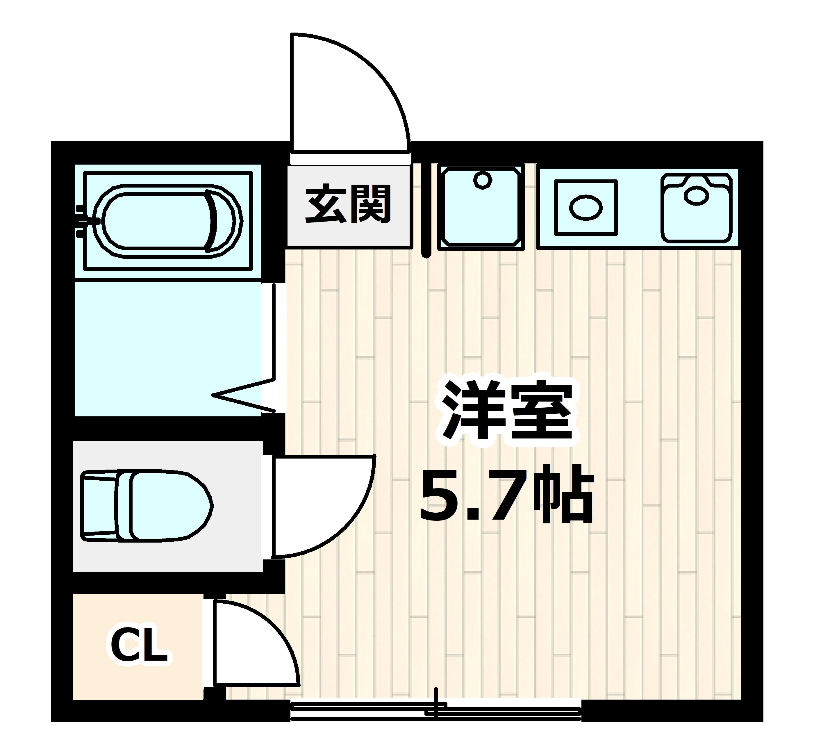 ルーチェ向山II(ワンルーム/1階)の間取り写真