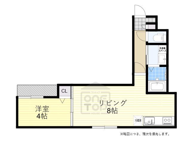 ALEGRIA豊津(1LDK/2階)の間取り写真