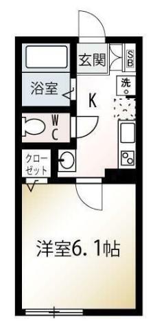 MQUARTO岩槻(1K/1階)の間取り写真