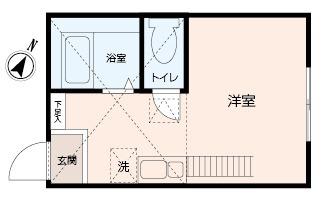スパーブ追浜(ワンルーム/1階)の間取り写真