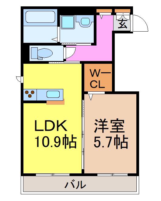 ルチアーノ御器所(1LDK/2階)の間取り写真
