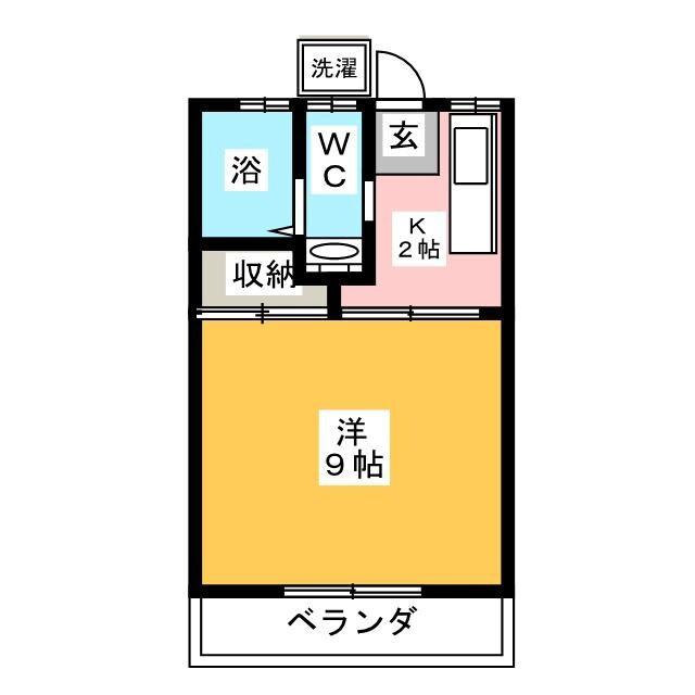 パル上屋敷(1K/2階)の間取り写真