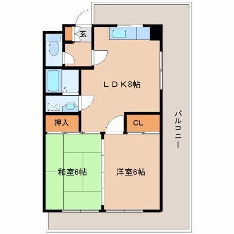 パームコート(2LDK/4階)の間取り写真