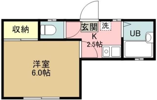 めぞんかりょうびん(1K/1階)の間取り写真