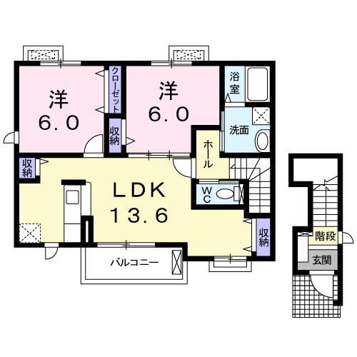 クアレンタ(2LDK/2階)の間取り写真