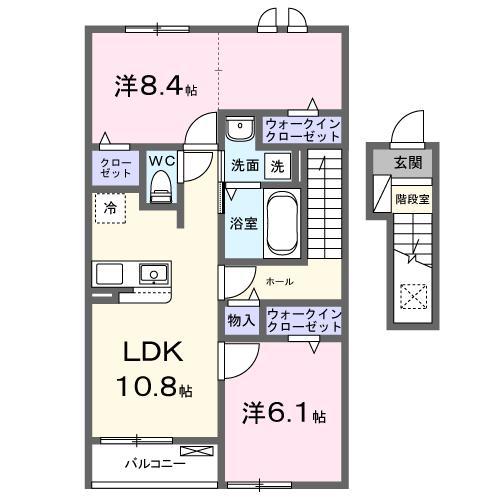 コホラパレス(2LDK/2階)の間取り写真