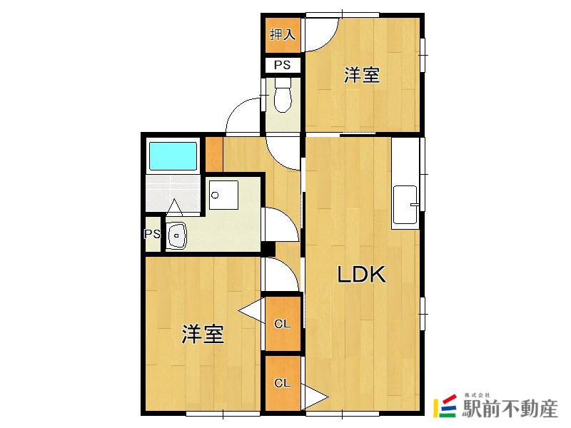 グリーンハイツ青沼(2LDK/2階)の間取り写真