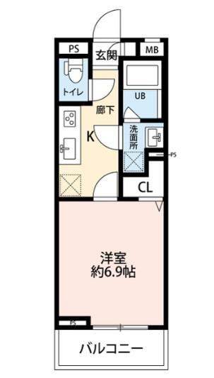 リコルテ大和(1K/3階)の間取り写真