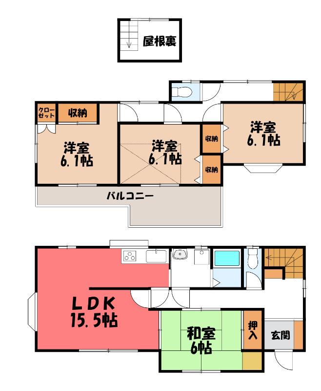 リブレス萱場戸建(4LDK/1階)の間取り写真