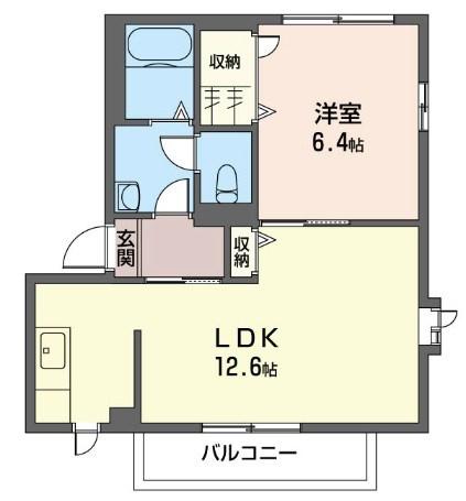 メゾン・フォンテーヌB(1LDK/1階)の間取り写真