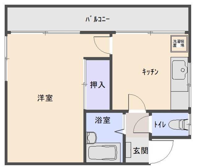 ＪＲ横浜線 淵野辺駅 徒歩4分 2階建 築57年(1DK/2階)の間取り写真