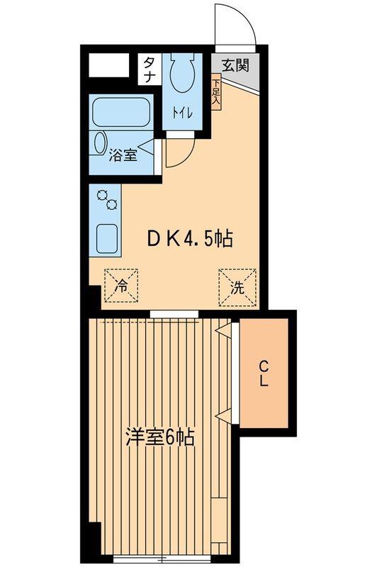 慶応マンション(1DK/4階)の間取り写真