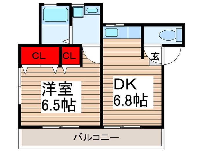 山田荘(1DK/2階)の間取り写真