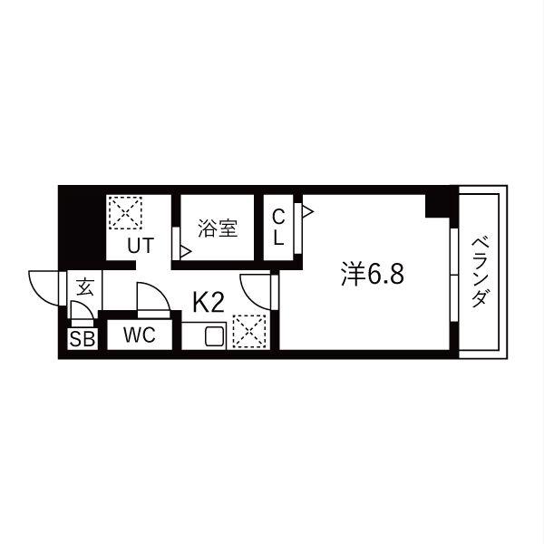 KS GARDEN泉(1K/2階)の間取り写真