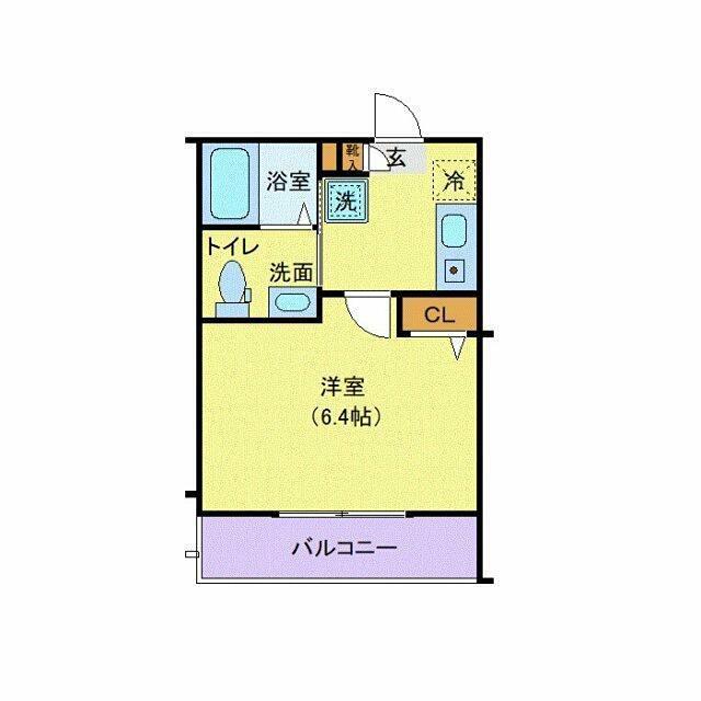 LAROCHELLE杉田(1K/2階)の間取り写真