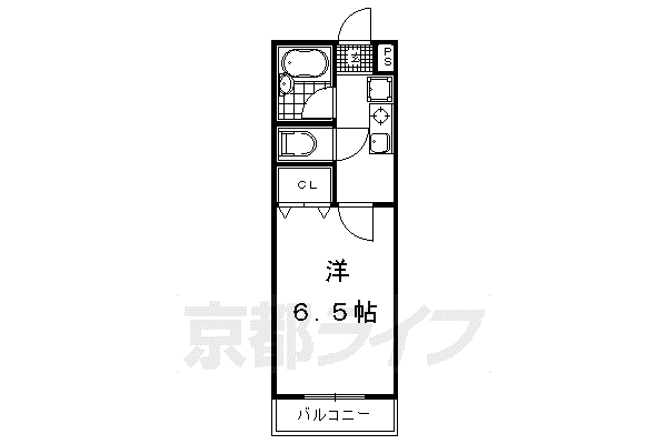 フォルム大将軍(1K/2階)の間取り写真