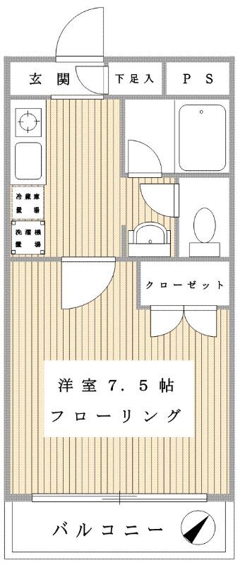 エムズシャンテ(1K/3階)の間取り写真