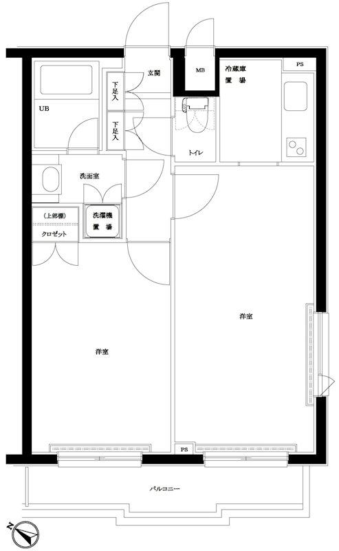 ルーブル新宿西落合七番館(1LDK/5階)の間取り写真