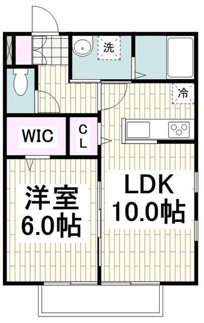 SUN CASA(1LDK/2階)の間取り写真