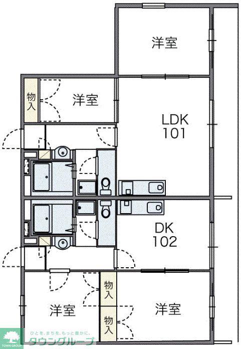 レオパレスさくら(2DK/2階)の間取り写真